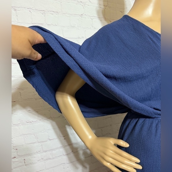 FREE PEOPLE “ Venus One Piece” women’s butterfly sleeve jumpsuit in blue XS nwt - Picture 4 of 16